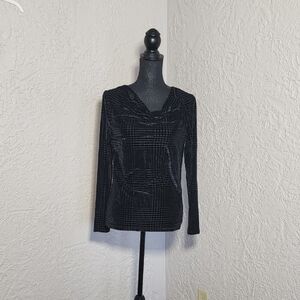 TALBOTS Burnout Velvet Cowl Neck Top